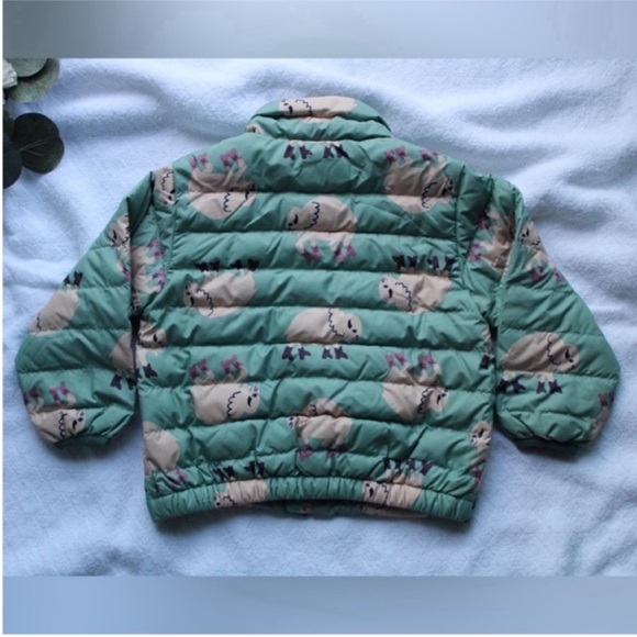 Patagonia Down Sweater Jacket in Gypsum Green Blue White Buffalo 12-18 months - Picture 6 of 11